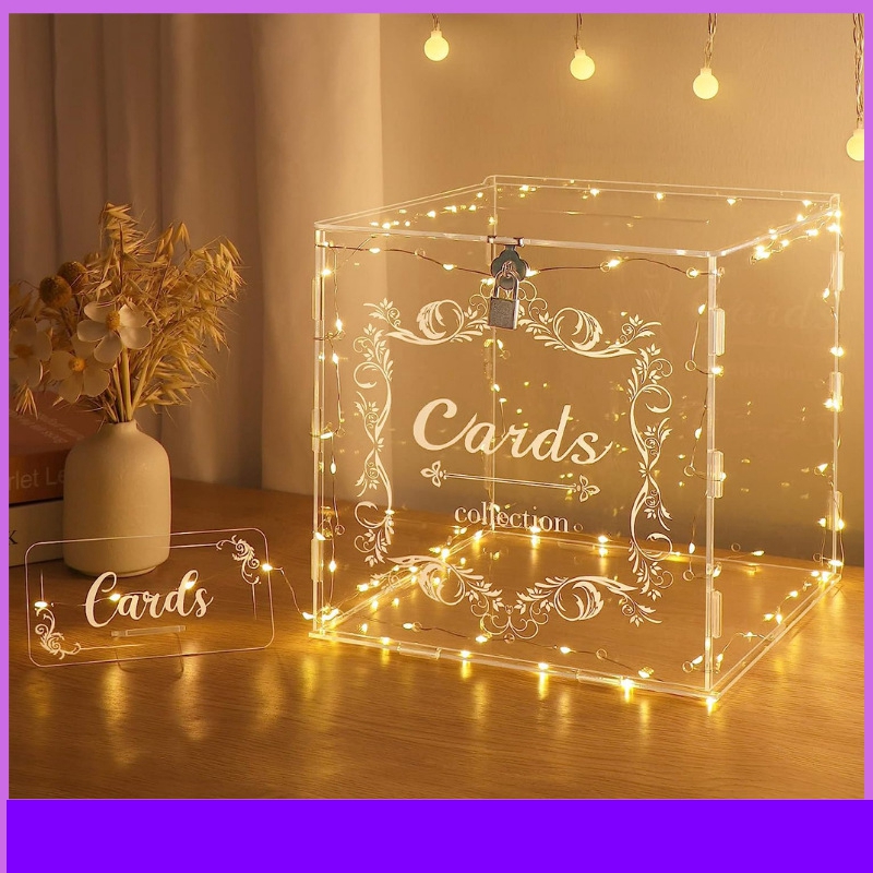 1 шт. акриловая коробка для св – обзор и цена Wedding Card Box